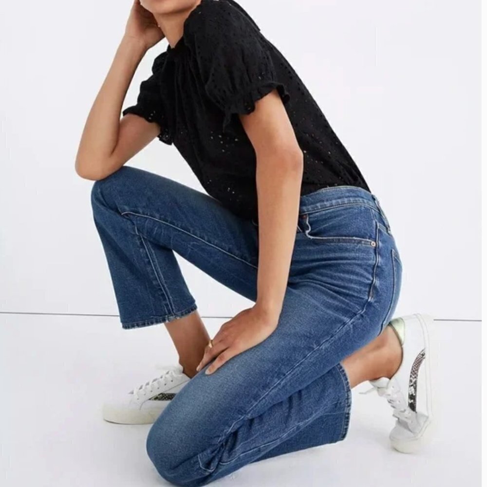 Madewell Medium Blue Wash Slim Demi Boot Jeans